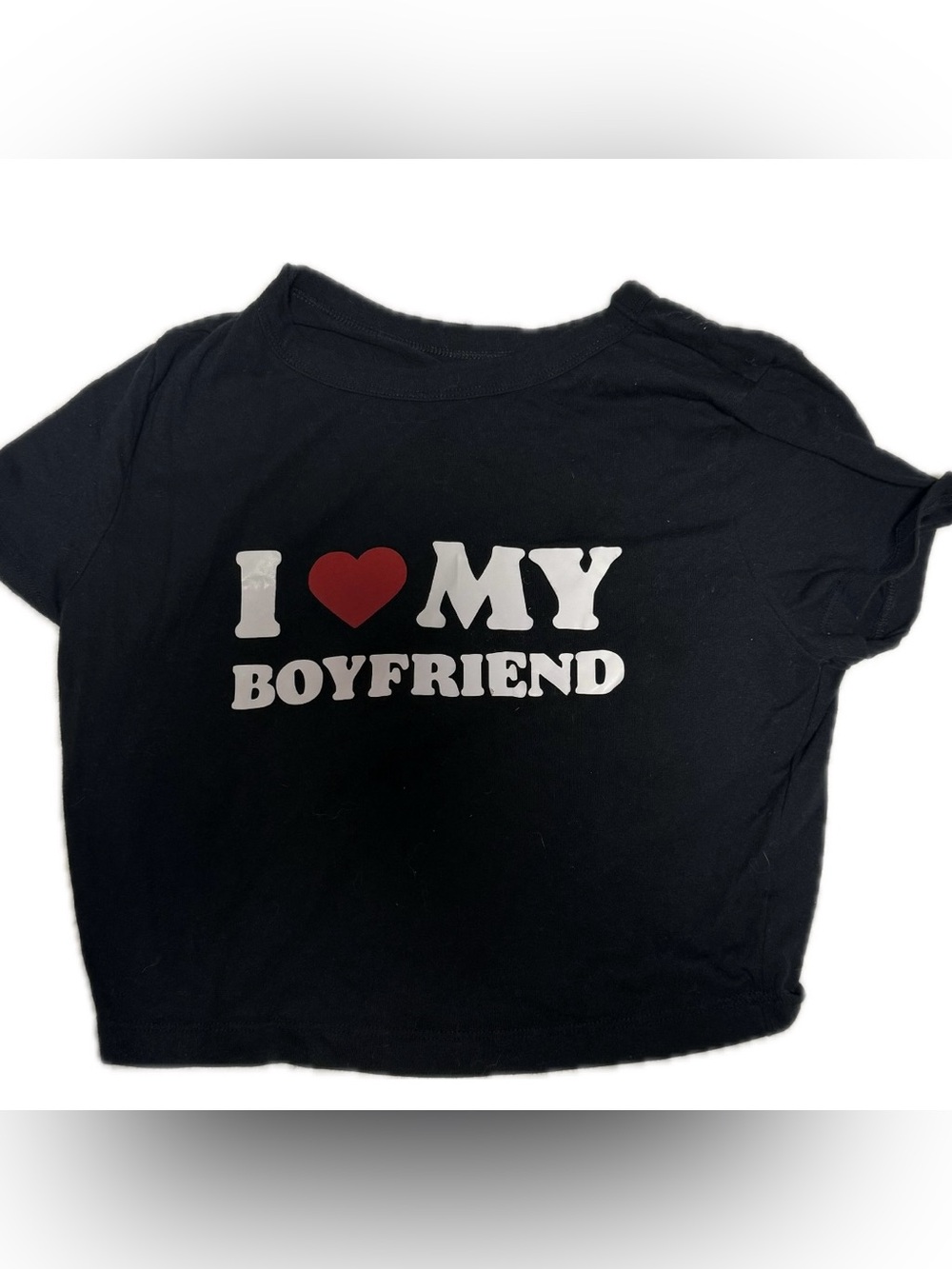 I Love My Boyfriend Graphic crop top